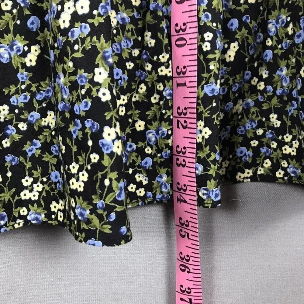 Tuckernuck Hyacinth House Quinn Dress Size XS Black Floral Short Sleeve Tiered - Picture 15 of 16